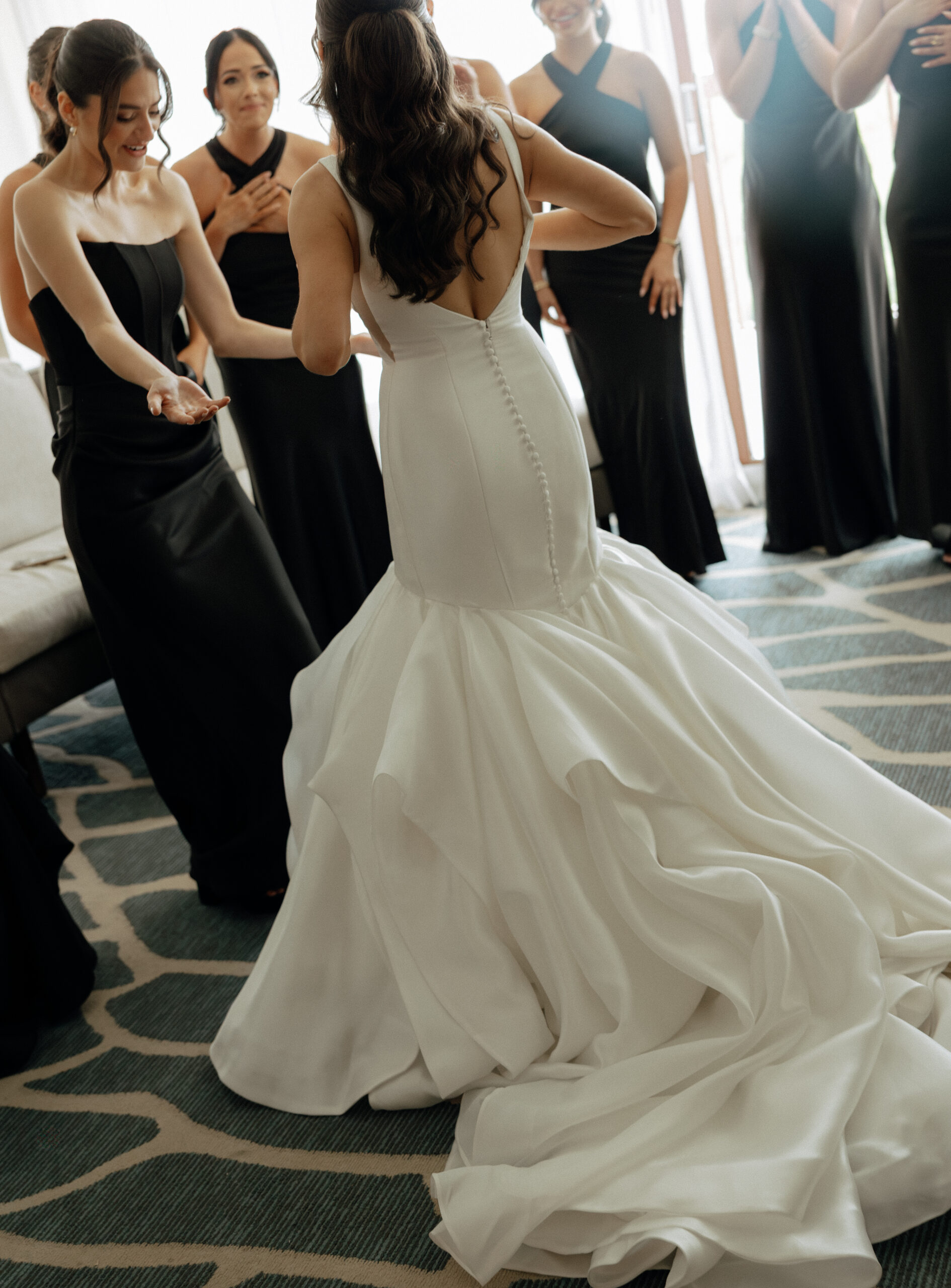 Bridal gown detail photography for elegant Naples wedding
