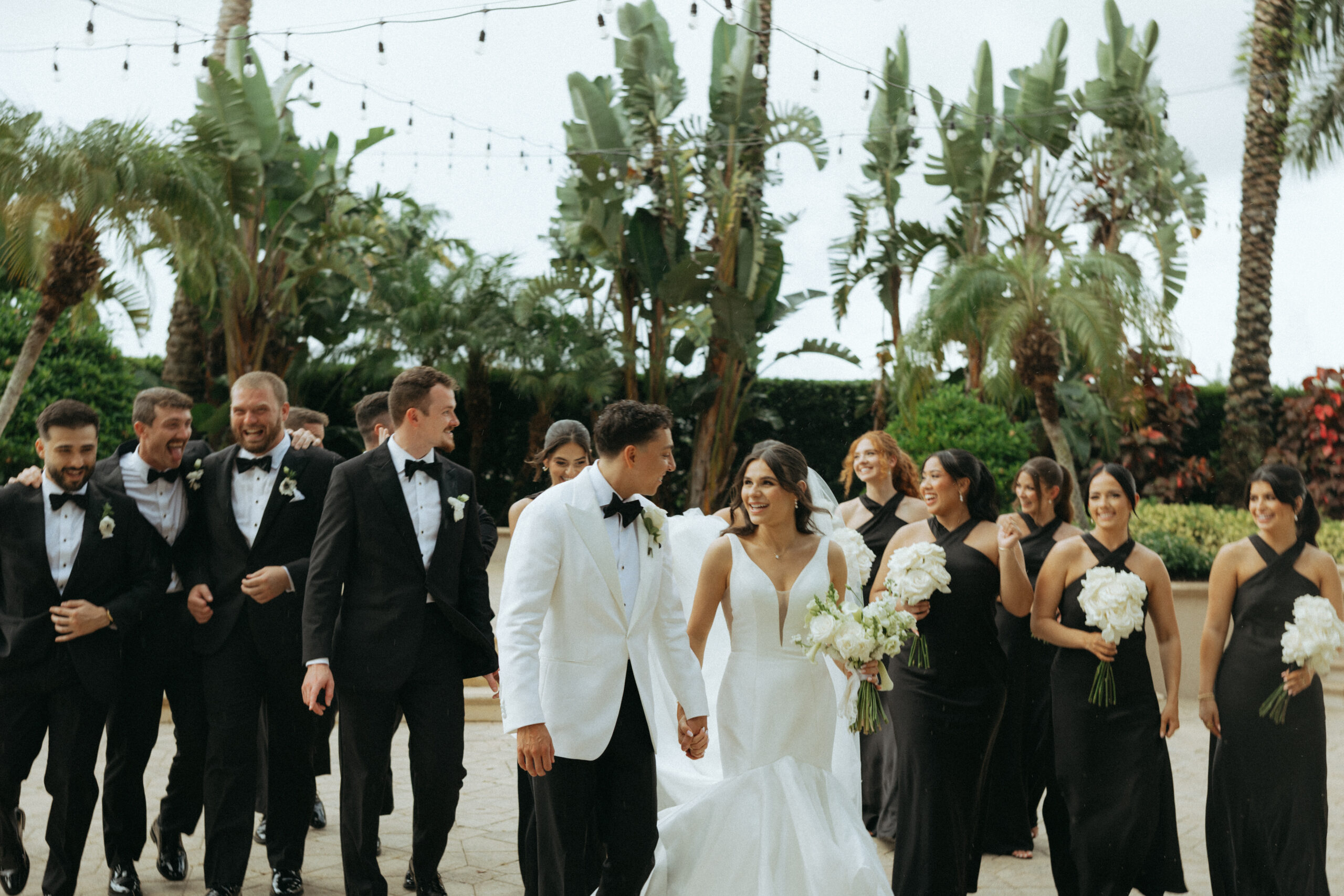 Luxury wedding bridal party portraits at The Club at The Strand Naples Florida